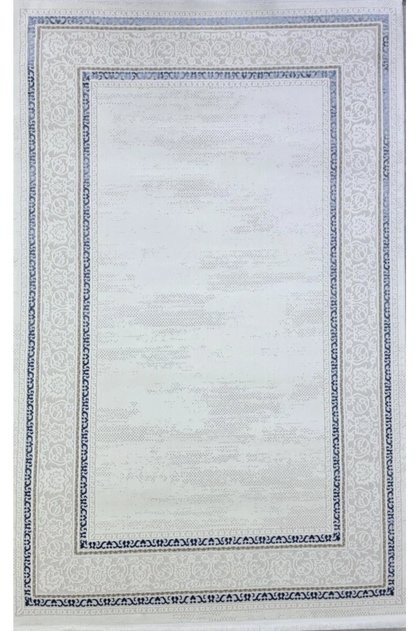 Veseo Armoni 40014A Krem-Koyu Lacivert Halı 150x220 | Bordürlü Klasik Modern Halı