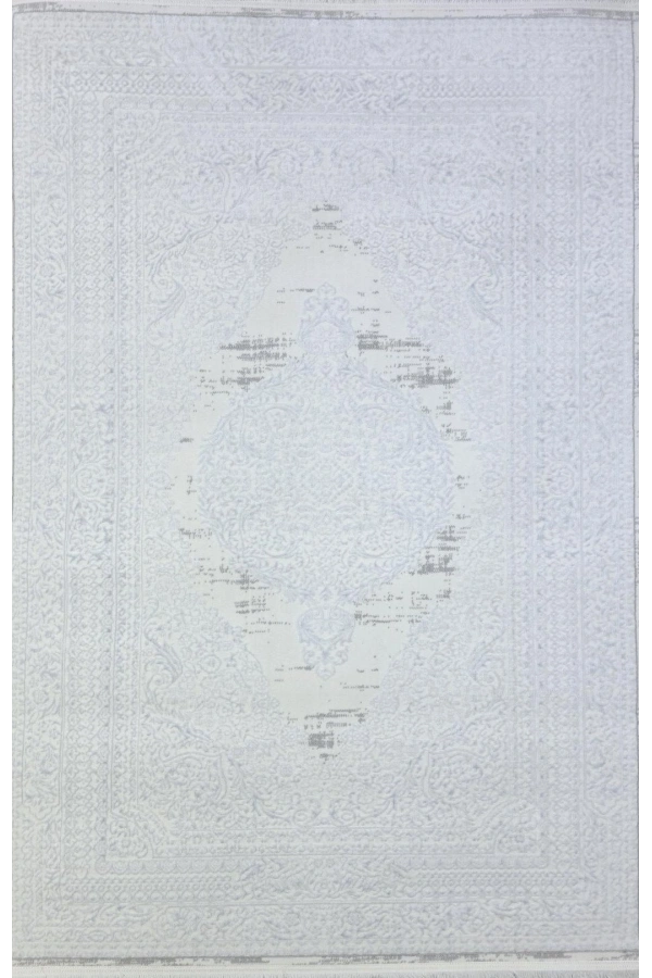 Veseo Asil NU1331 Krem-Beyaz Halı 150x220 | Klasik Madalyon Desenli Halı