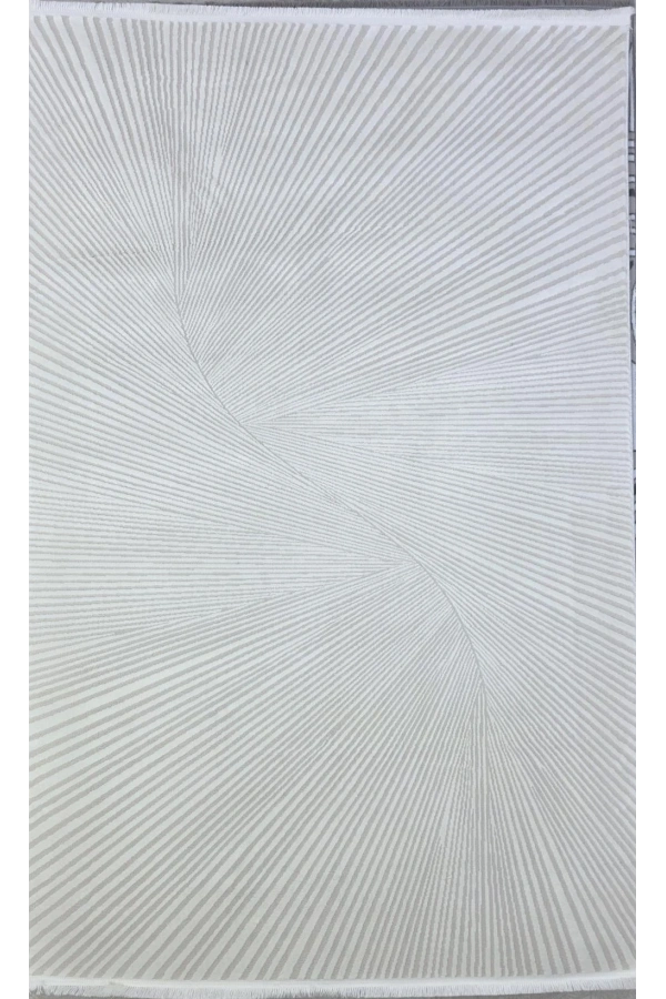 Veseo Armoni 40119A Krem Halı 150x220 | Güneş Işını Radyal Çizgili Modern Halı