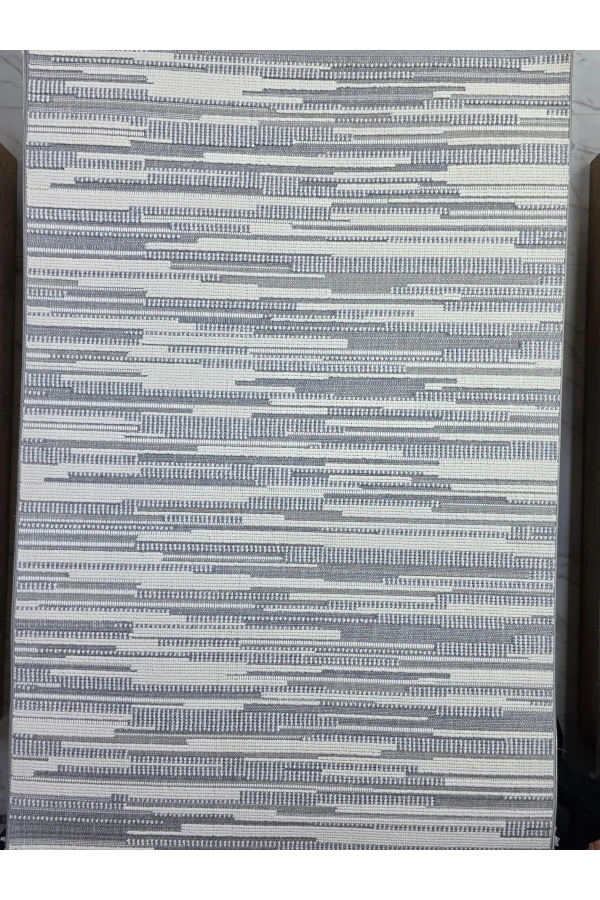 Excellence Narbe NB06 Krem Gri Soyut Çizgi Dokulu Salon Halısı 150x220 — Doğal Desen