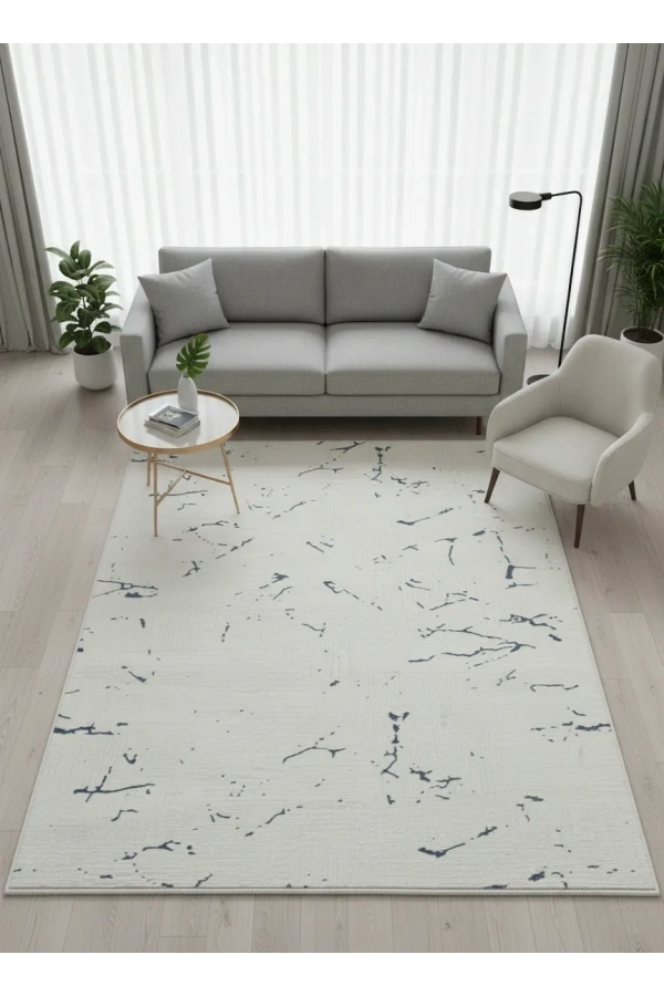 Odak Narin P2359A Gri Mavi Flosh Halı 150x220