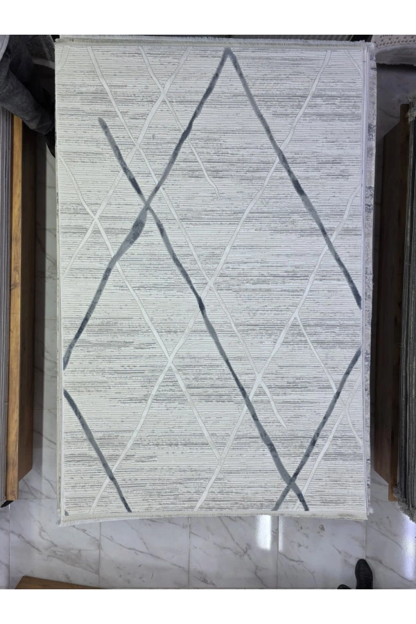 Odak İnci H7396A Açık Mavi Beyaz Halı 150x220