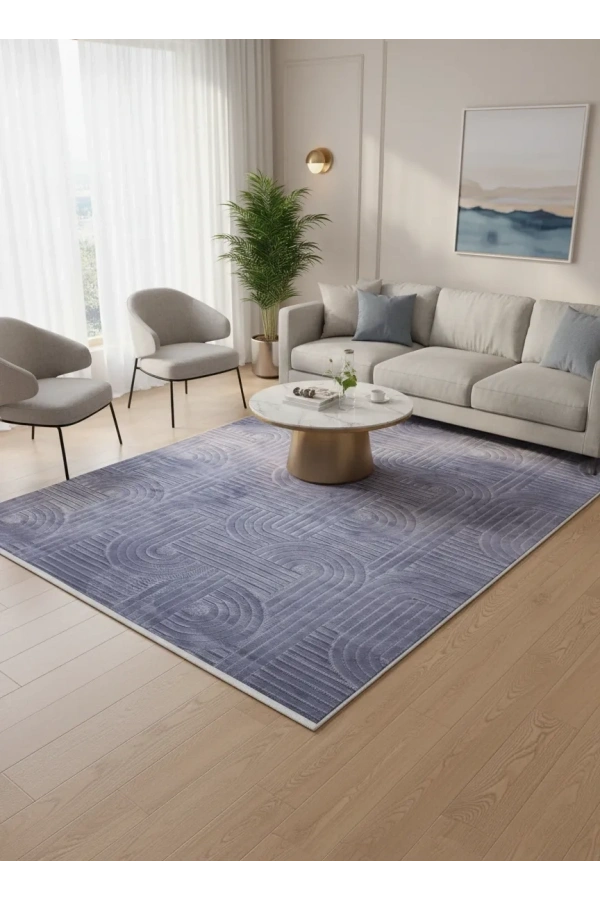 Bellino 4979 Mor Lacivert Labirent Desenli Halı 160x230