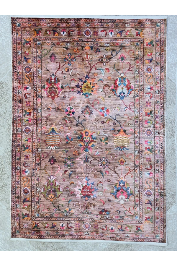 Bellino 4893 Bej Çiçekli Ziegler Halı 160x230