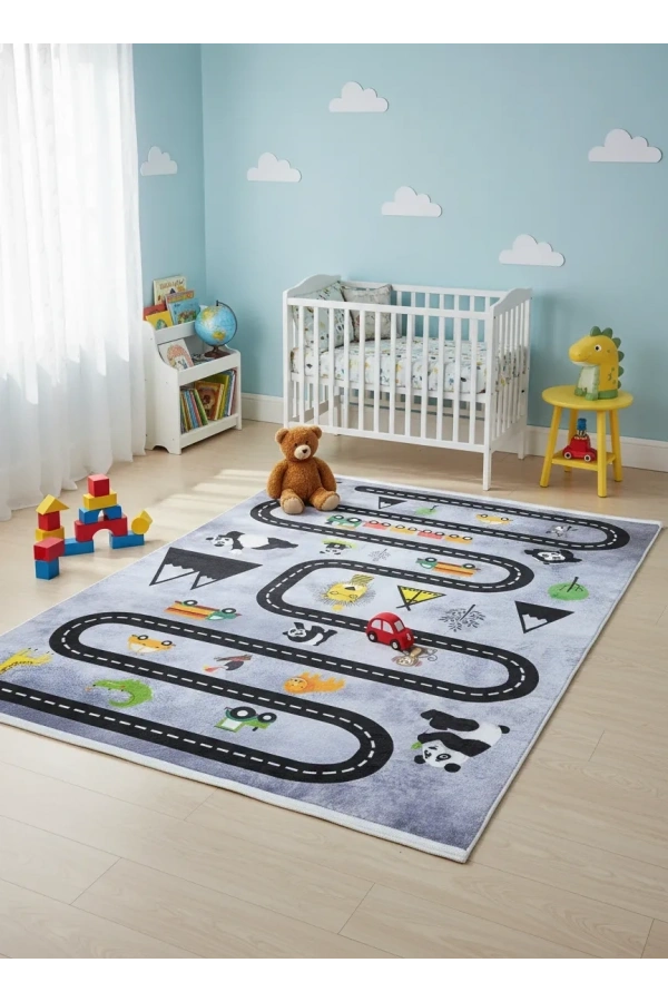 Bellino 5489 Çocuk Oyun Halısı Hayvan Yolu Temalı 120x180