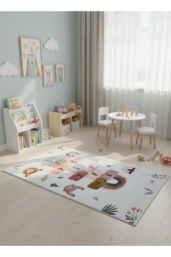 Bellino 5511 Çocuk Atlama Taşı Halısı Hayvan Figürlü 120x180