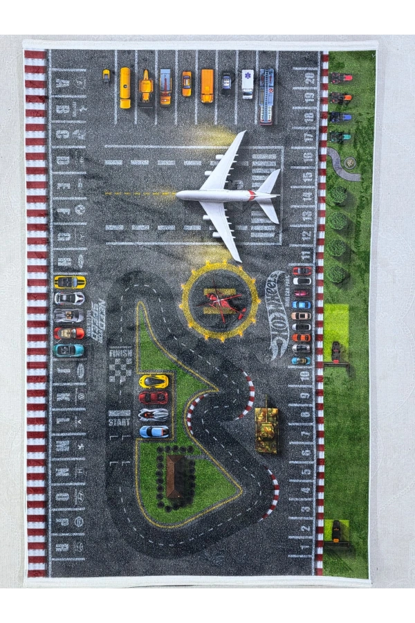 Bellino 5505 Çocuk Oyun Halısı Yarış Pisti Temalı 120x180