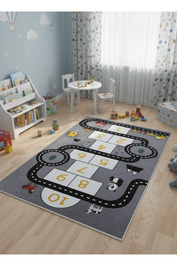 Bellino 5504 Çocuk Oyun Halısı Araç Temalı 120x180