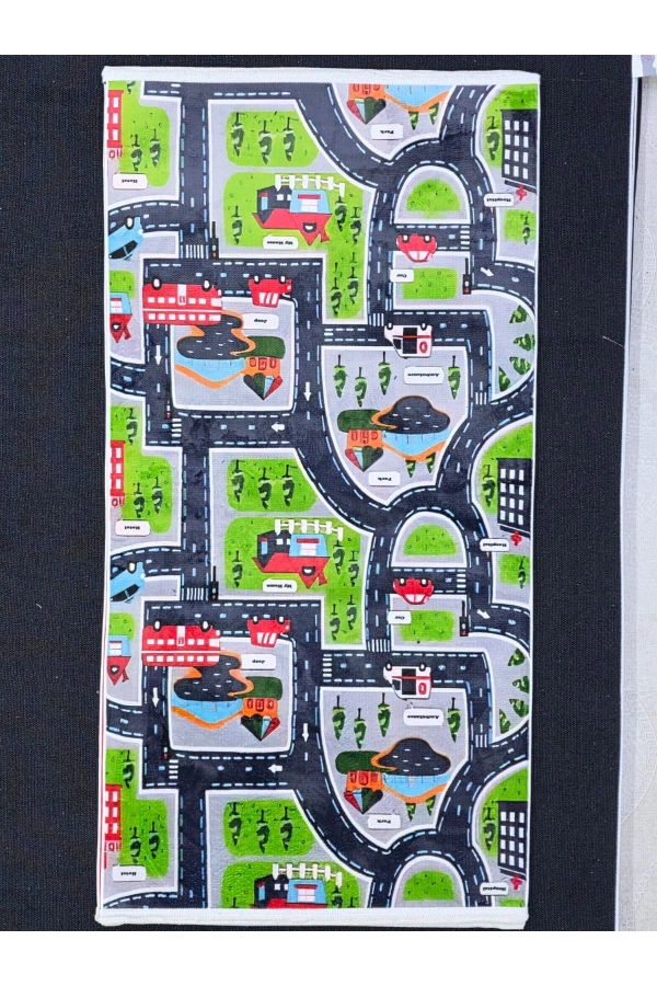 Bellino 5443 Gri Siyah Berberi Elmas Geometrik Halı 80x150