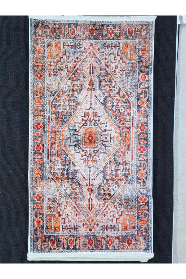 Bellino 4586 Bej Renkli Elmas Geometrik Bohem Halı 80x150