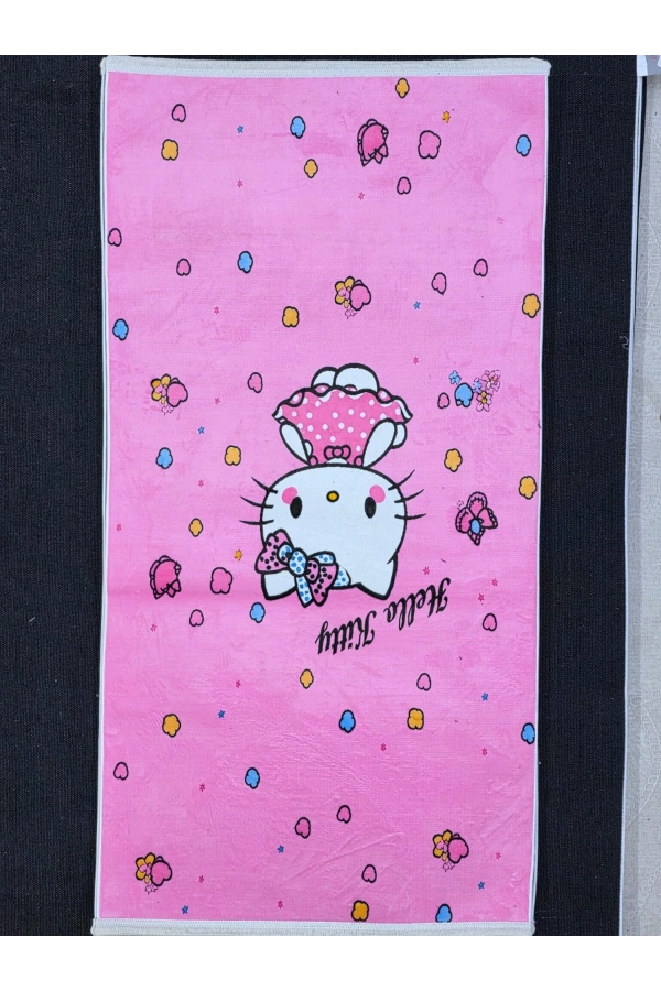Bellino 5480 Pembe Sevimli Kedi Figürlü Kız Çocuk Halısı 80x150