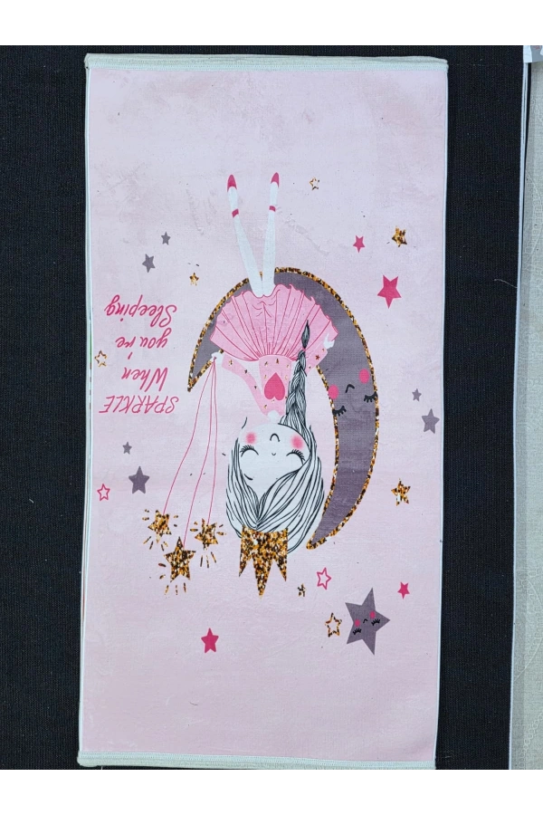 Bellino 5473 Pembe Unicorn Ay Figürlü Kız Çocuk Halısı 80x150