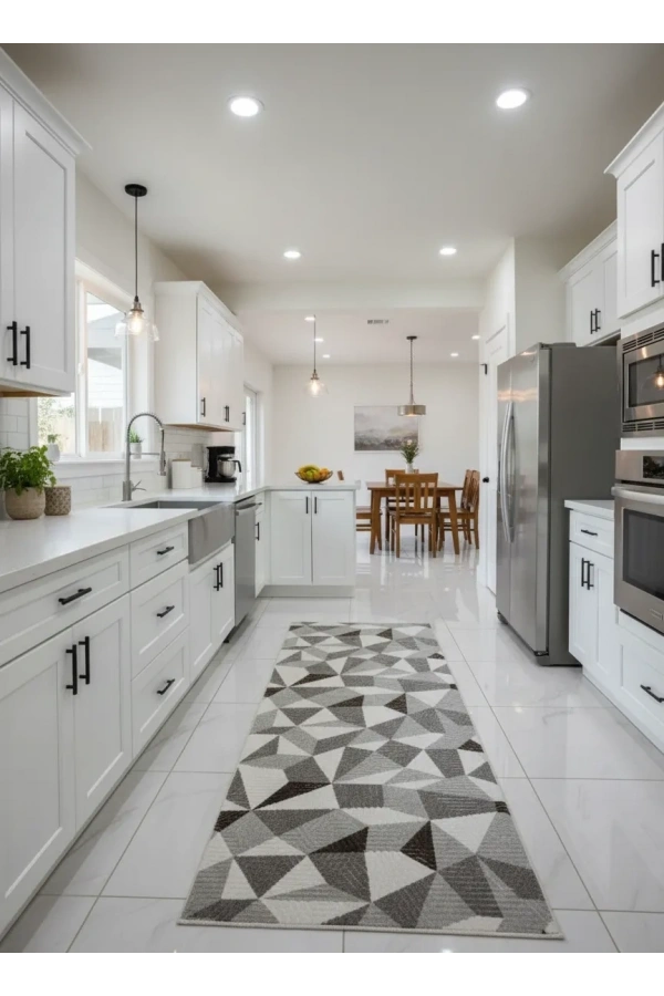 Sarar Lüx Gri Kahve Kristal Üçgen Halı