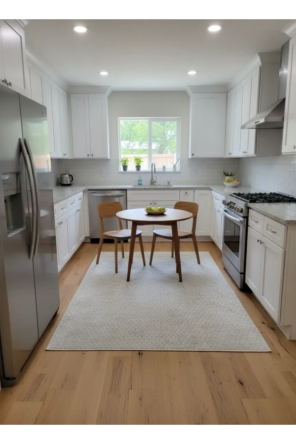 Aksu Krem Beyaz İri Petek Kabartmalı Halı