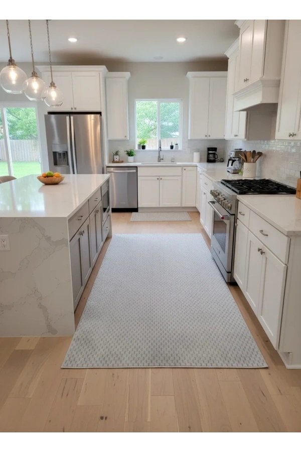 Aksu Açık Mavi Gri Petek Halı