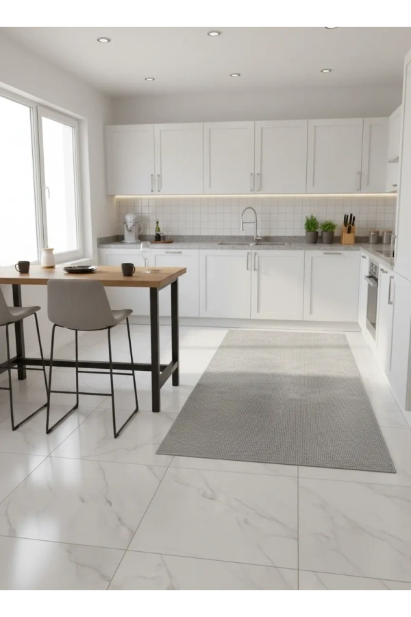 Aksu Gri Bej Eskitme Petek Halı