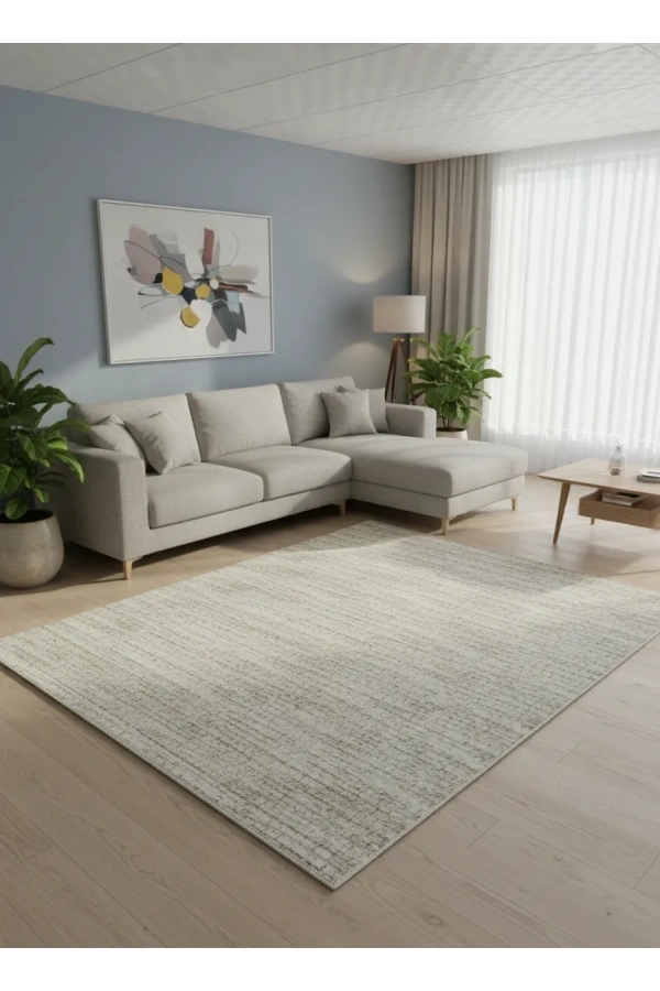 Aksu Krem Bej Art Deco Elmas Yelpaze Halı