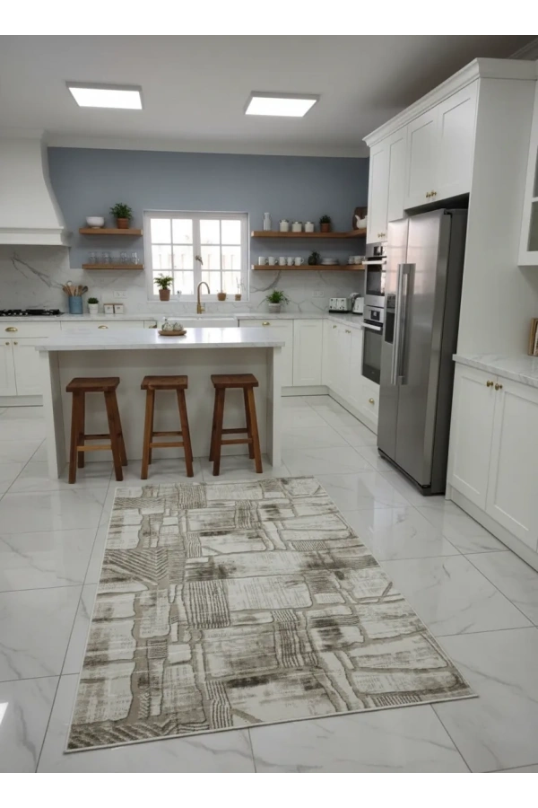 Sarar Plus Beyaz Spiral Kabartmalı Halı 2