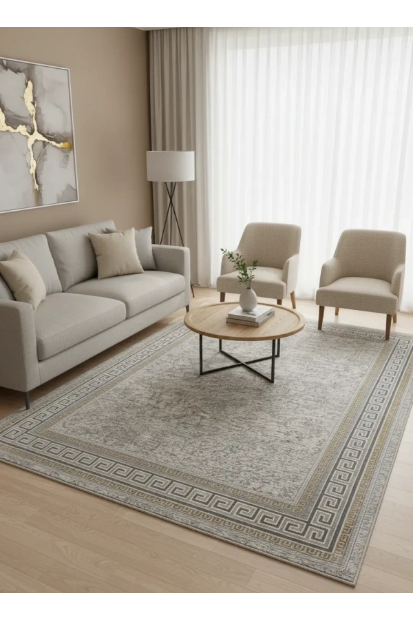 Sevimli Soft Platinum AK221 Açık Gri Gold Floş Halı 200x290