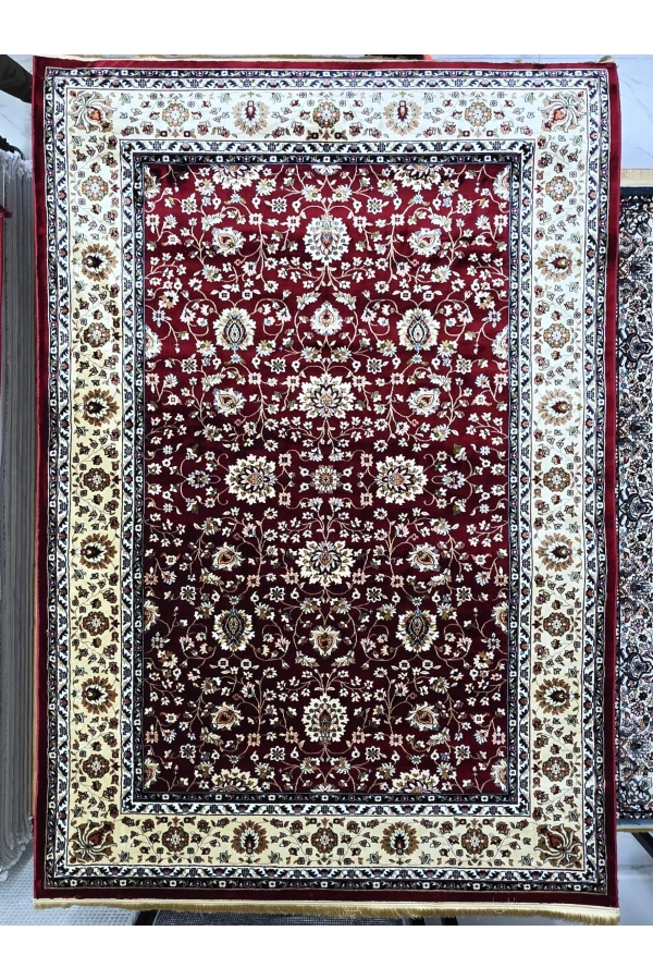 Asar Yün İpek H5500A Koyu Kırmızı Çiçekli Klasik Halı 200x290