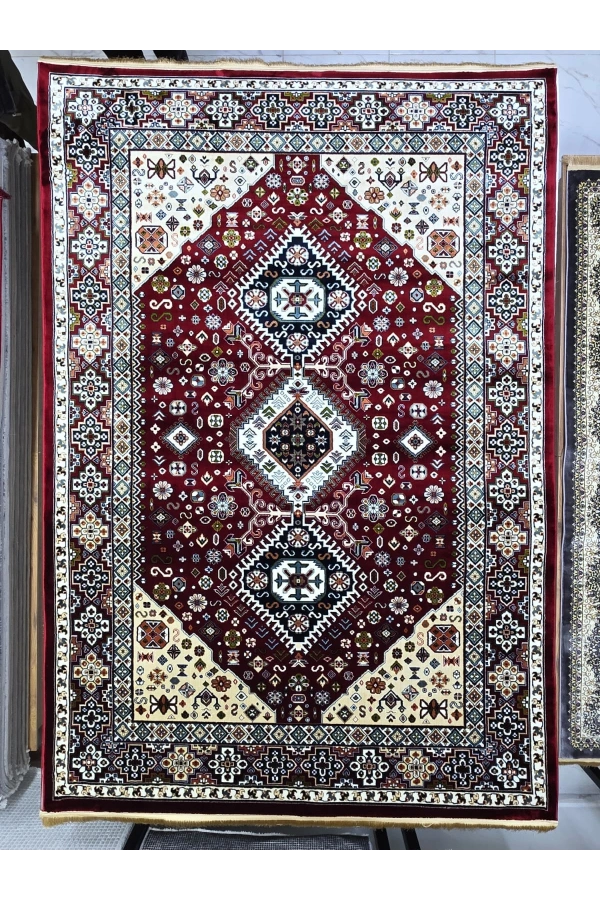 Asar Yün İpek H4320A Koyu Kırmızı Klasik Halı 200x290