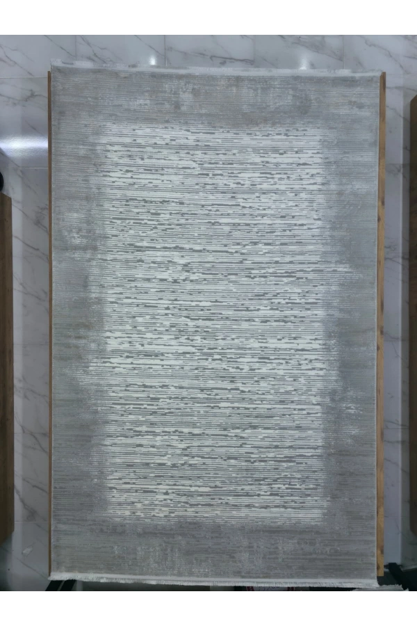 Veseo Armoni 40025A Açık Gri Açık Bej Halı 200x290 | Çizgisel Eskitme Halı