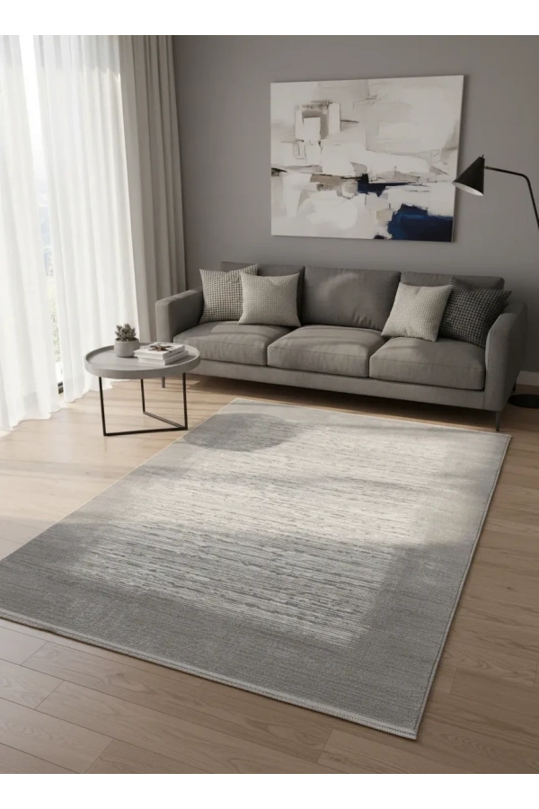 Veseo Armoni 40025A Açık Gri Açık Bej Halı 200x290 | Çizgisel Eskitme Halı