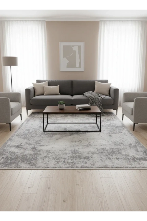 Stil 02988A Mavi Halı 200x290 | Eskitme Efektli Vintage Mavi Halı