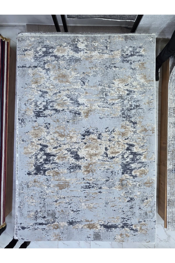 Asar Yün Moda H4887 Mavi Vintage Antik Desenli Halı 200x290