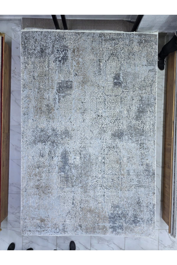 Asar Yün Moda H4874 Mavi Patchwork Desenli Halı 200x290