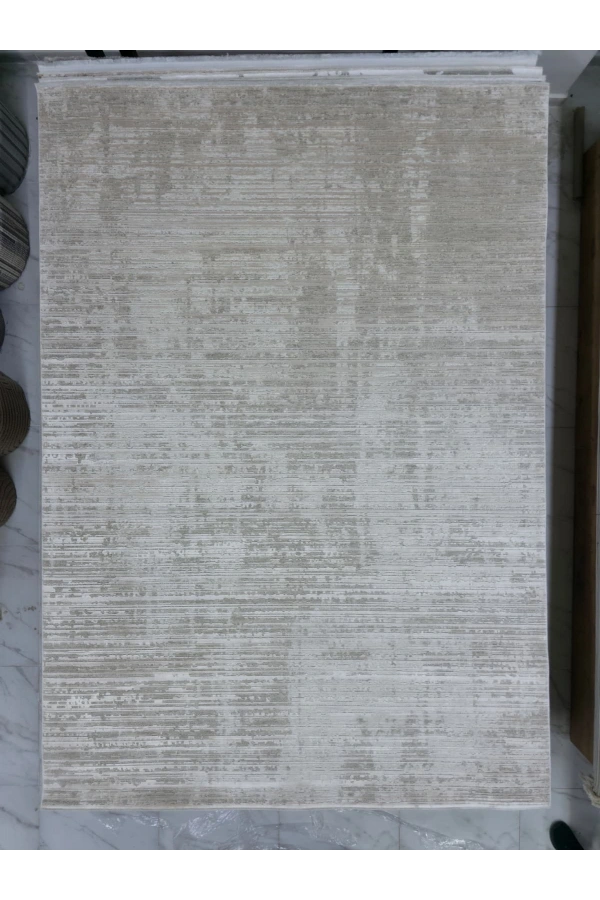 Apex Monoluxe 4072 Bej Yatay Çizgili Lüks Halı 200x290