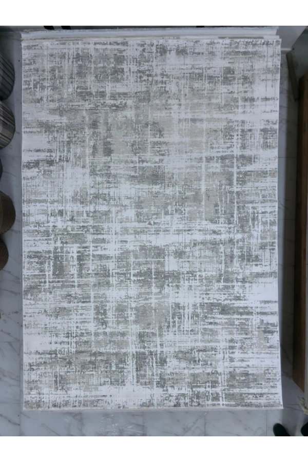 Apex Monoluxe 4061 Krem Düz Dokulu Sade Lüks Halı 200x290