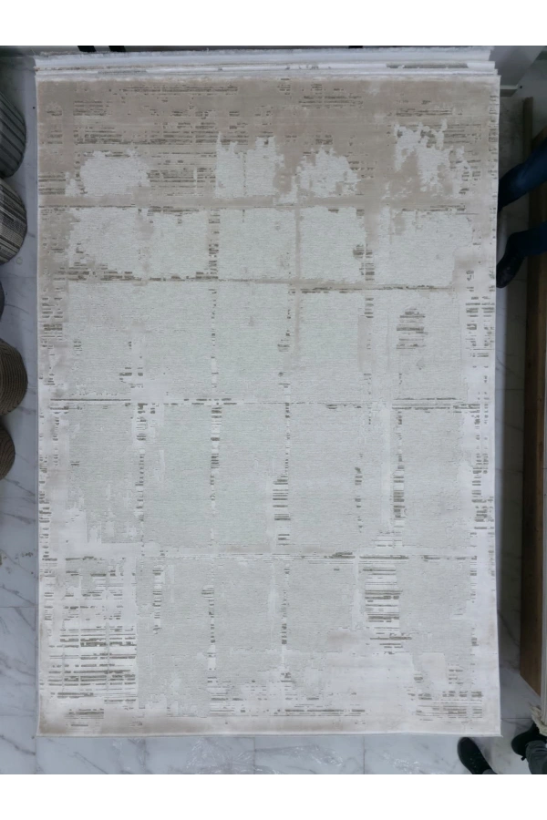 Apex Monoluxe 4042 Bej Vintage Blok Desenli Lüks Halı 200x290