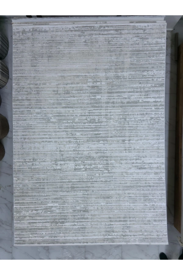 Apex Monoluxe 4041 Krem Yatay Çizgili Lüks Halı 200x290