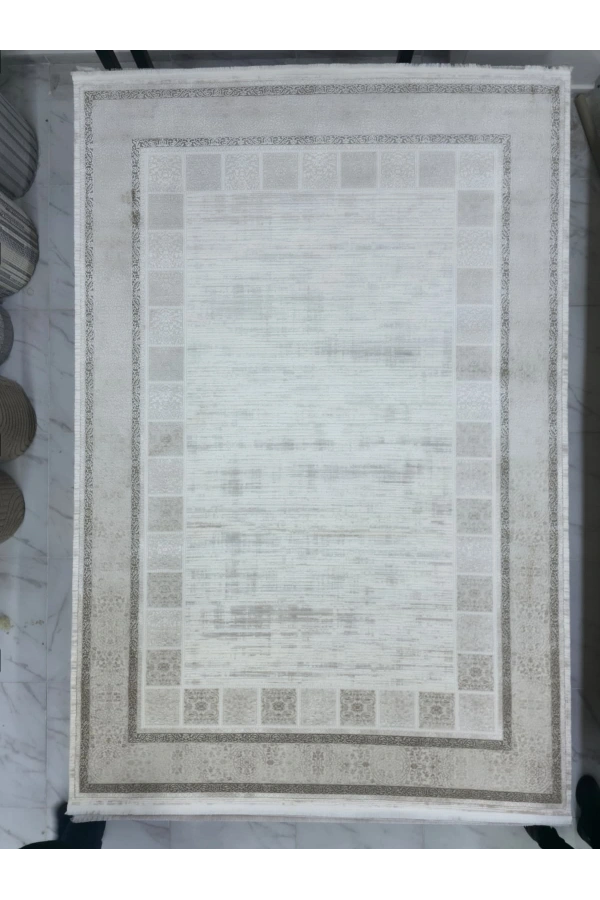 Apex Marea 8821MA Vizon Kare Bordürlü Modern Halı 200x290