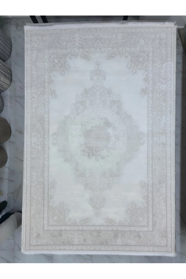 Apex Marea 8811MA Ekru Klasik Madalyonlu Halı 200x290