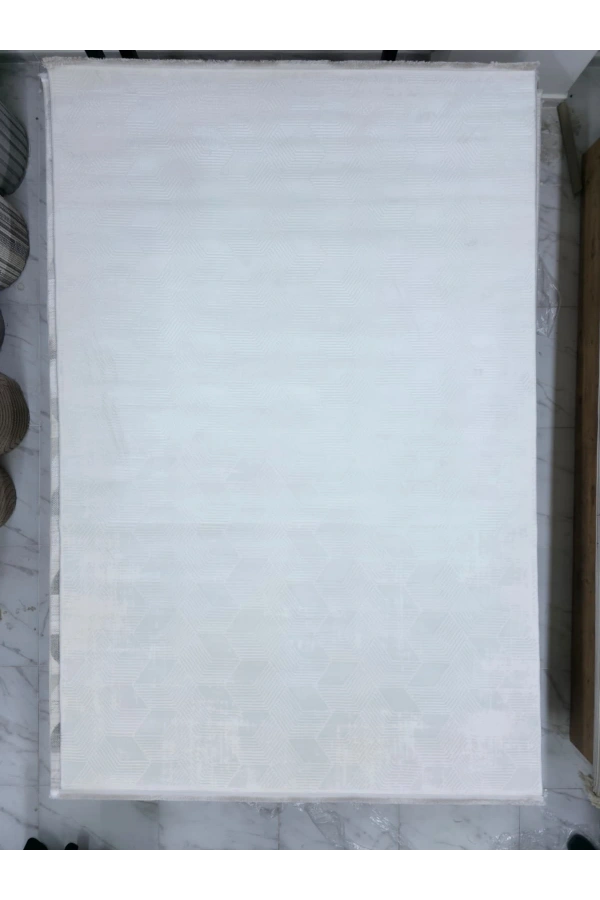 Apex Safran 8141SA Ekru Altıgen Geometrik Desenli Halı 200x290