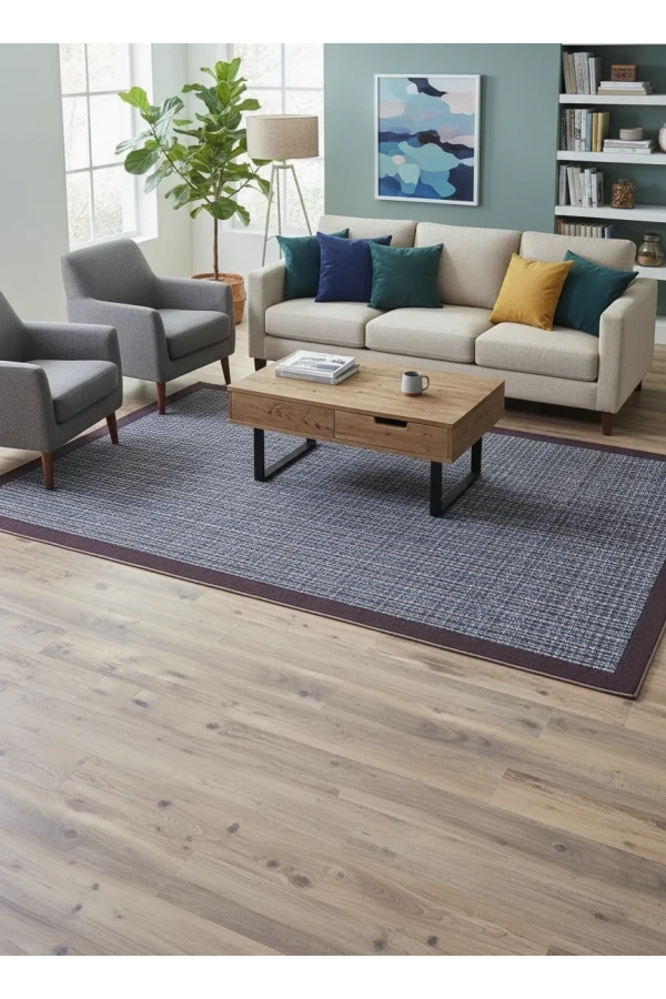 Apex Bordürlü Premium Sisal Bordo Gri Doğal Dokuma Halı