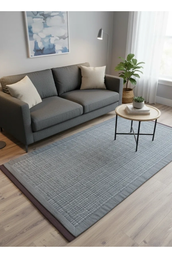 Apex Bordürlü Premium Sisal Aqua Kahve Doğal Dokuma Halı