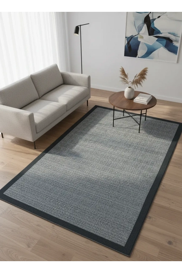 Apex Bordürlü Premium Sisal Antrasit Doğal Dokuma Halı