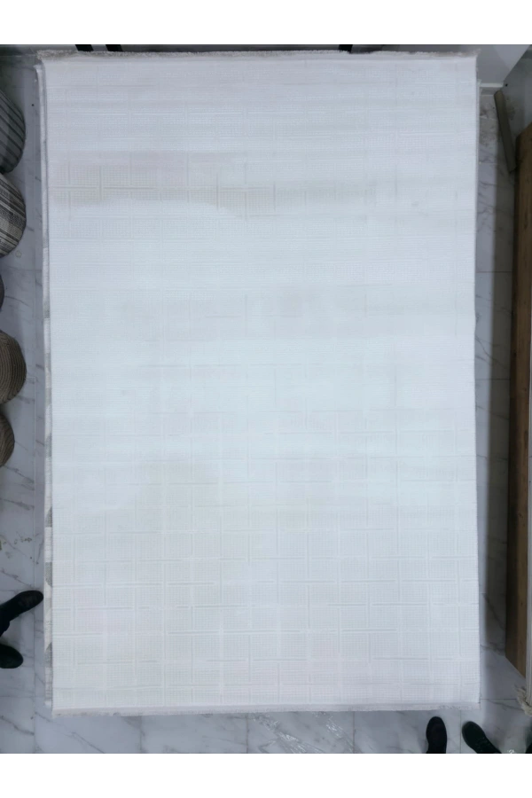 Apex Safran 8131SA Ekru Kare Blok Desenli Halı 200x290