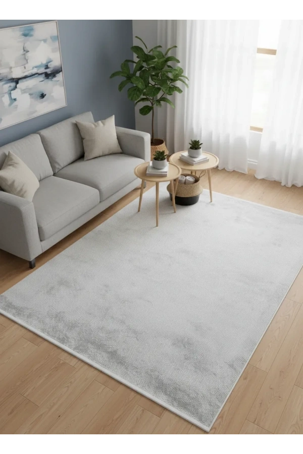 Apex Truva 6663TR Gri Düz Dokulu Sade Halı 200x290