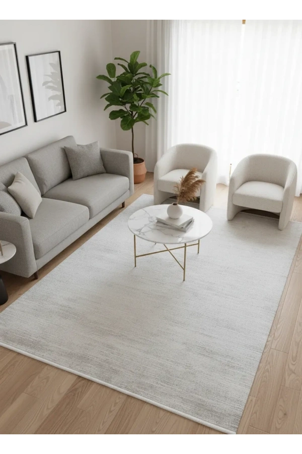 Apex Truva 6631TR Krem Düz Sade Lüks Halı 200x290