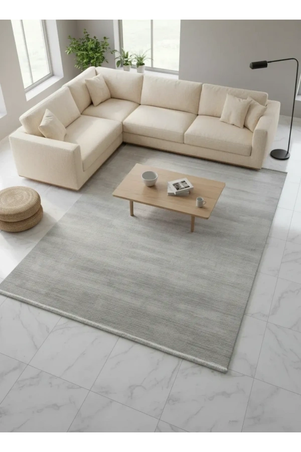 Apex Truva 6612TR Gri Düz Çizgili Modern Halı 200x290