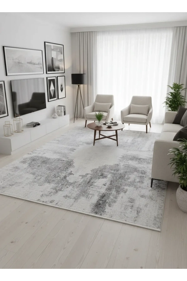 Apex Marea 8832MA Gri Vintage Madalyonlu Modern Halı 200x290