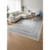 Odak Narin P2337A Gri-Mavi Flash Halı 200x280 | Bordürlü Çerçeveli Modern Halı