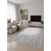 Odak İnci H7399A Gri-Beyaz Halı 200x280 | Geometrik Çapraz Çizgili Modern Halı