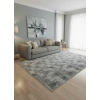 Dinarsu D002 Gri Halı | Kare Blok Çizgili Modern Halı