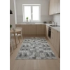 Dinarsu D002 Gri Halı | Kare Blok Çizgili Modern Halı