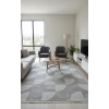 Veseo Armoni 40175A Açık Gri Halı 150x220 | Geometrik Yarım Daire Desenli Modern Halı